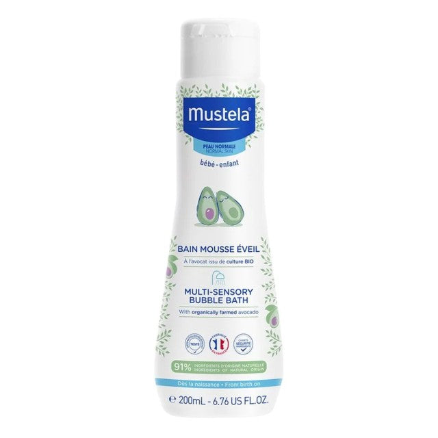Mustela Multi Sensory Bubble Bath Βρεφικό & Παιδικό Τονωτικό Αφρόλουτρο για Σώμα & Μαλλιά, 200m