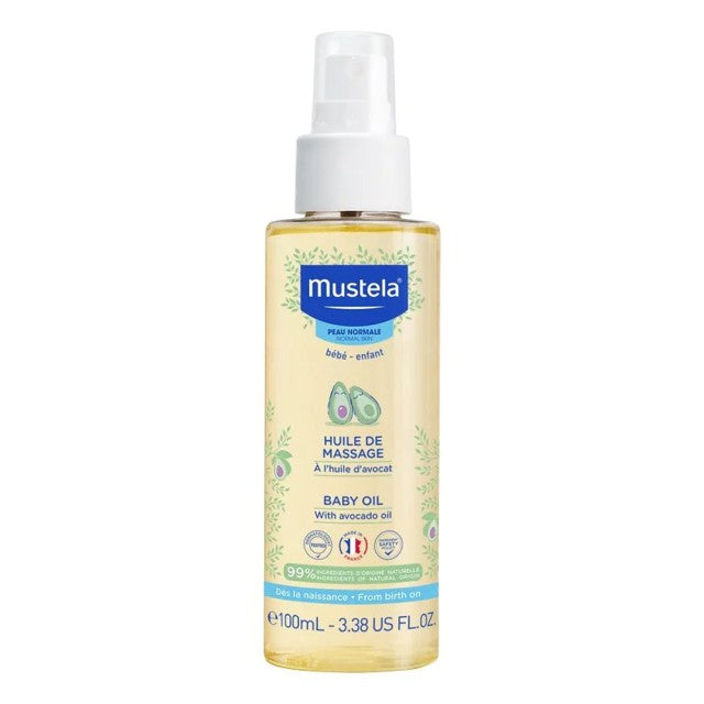 Mustela Huile De Massage Βρεφικό Λάδι Σώματος για Μασάζ με Avocado, 100ml