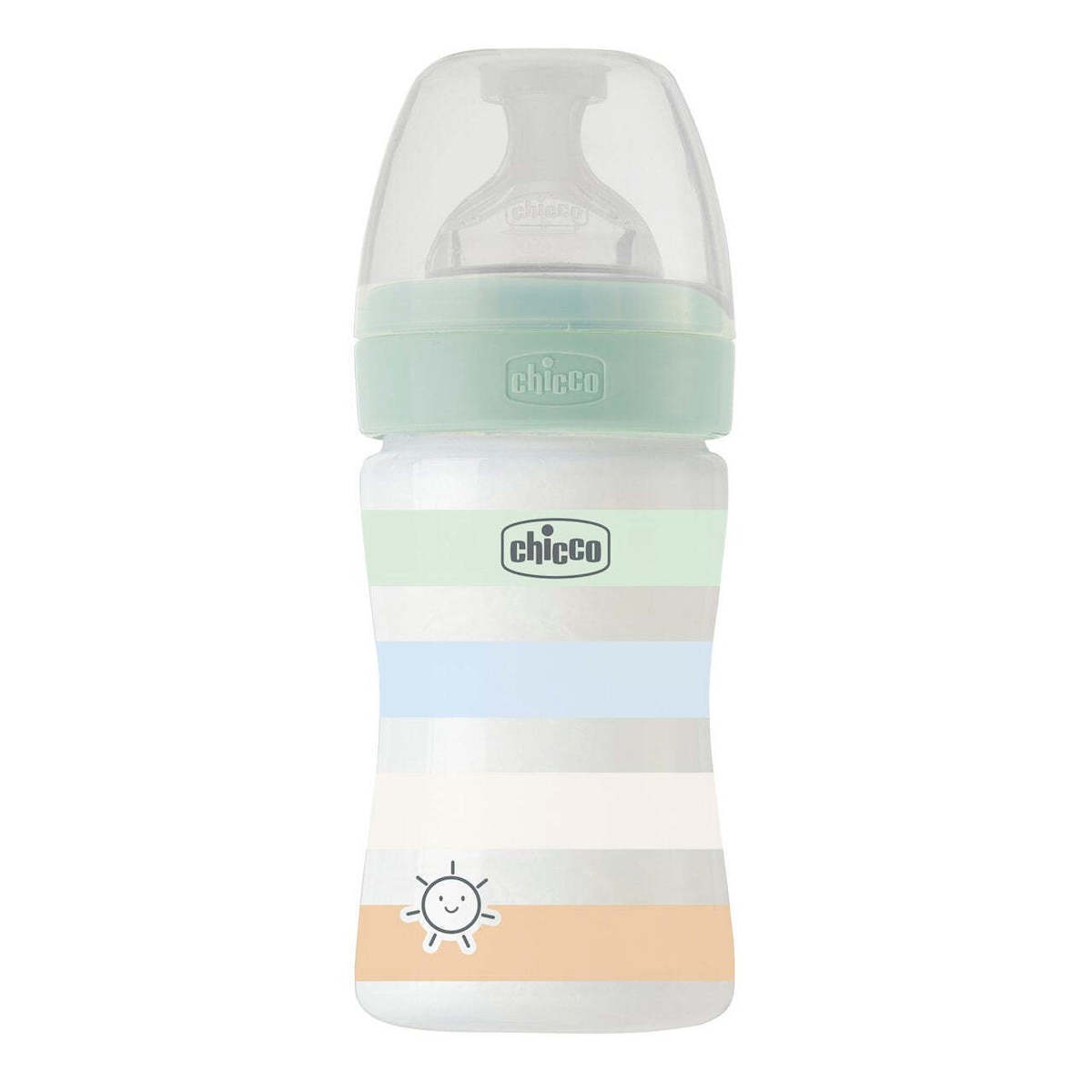 Chicco Well Being Πλαστικό Μπιμπερό Κατά των Κολικών με Θηλή Σιλικόνης 0m+ Μέντα 150ml 28611-210, 1 τμχ.