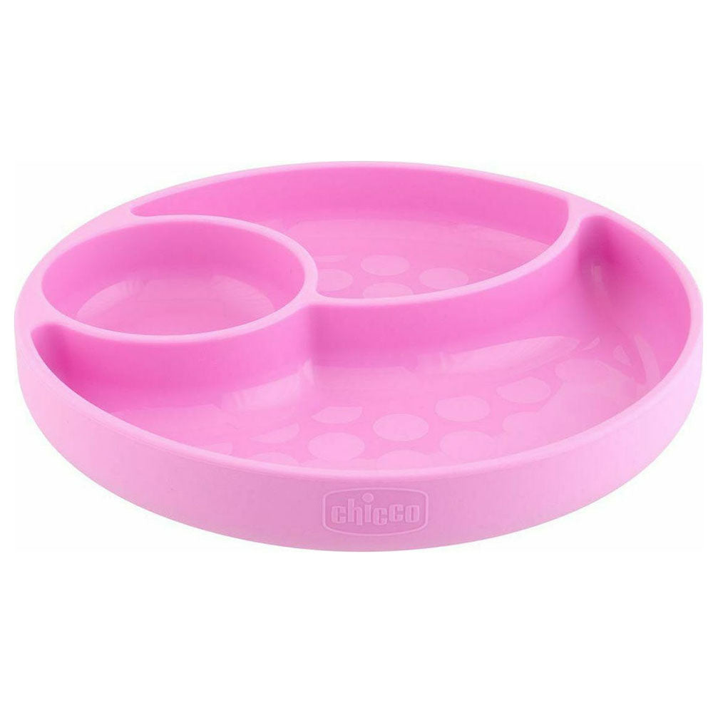 Chicco Πιάτο Με Χωρίσματα 12+ Μηνών (1τμχ)- ροζ