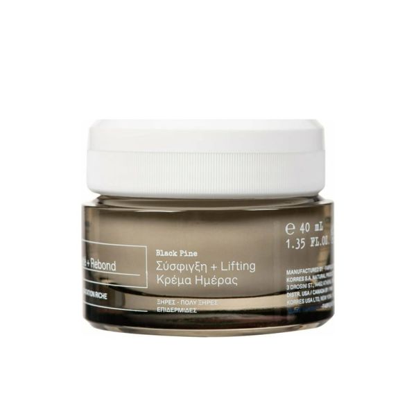 Korres Μαύρη Πεύκη 4D Rich Ενυδατική & Συσφικτική Κρέμα Προσώπου Ημέρας για Ξηρές Επιδερμίδες 40ml