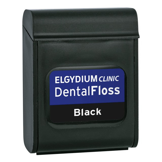 Elgydium Dental Floss Black Οδοντικό Νήμα με Μαύρο Χρώμα, Ελαφρά Κερωμένο & Εμποτισμένο με Χλωρεξιδίνη, 50m