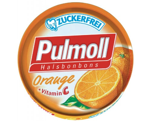 Pulmoll Orange +Vitamin C, Καραμέλες για το βήχα με γεύση πορτοκάλι και βιταμίνη C 50g