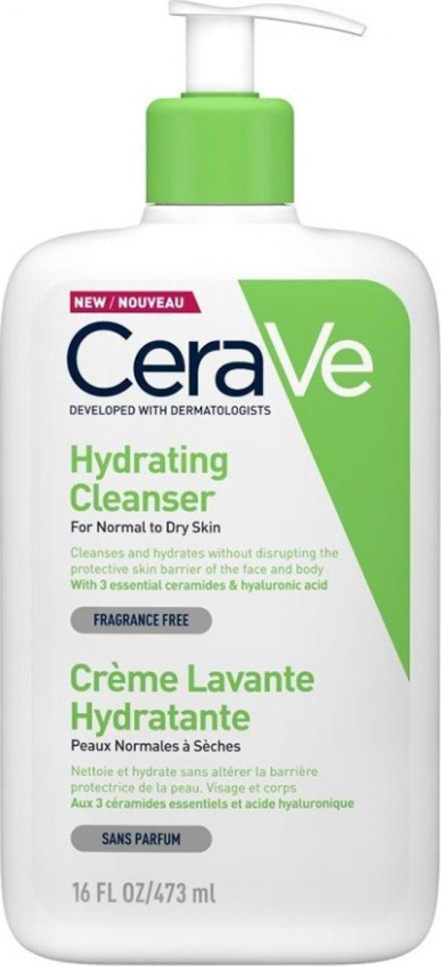 CeraVe Hydrating Cleanser Κρέμα Καθαρισμού για Κανονική - Ξηρή Επιδερμίδα 473ml