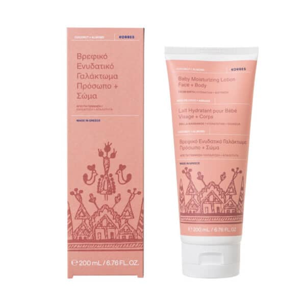 KORRES Βρεφικό Ενυδατικό Γαλάκτωμα για Πρόσωπο και Σώμα Καρύδα-Αμύγδαλο 200mL