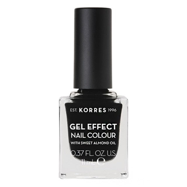 Korres Gel Effect Nail Colour No.100 Black Βερνίκι Νυχιών, 11ml