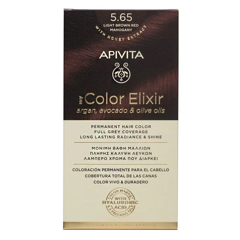Apivita My Color Elixir Βαφή Μαλλιών με Έλαιο Ελιάς Argan και Αβοκάντο - Απόχρωση Νο 6.35 Ξανθό Σκούρο Μελί Μαονί 50ml