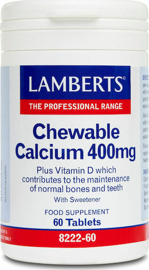 Lamberts Chewable Calcium 400mg 60 μασώμενες ταμπλέτες Λεμόνι