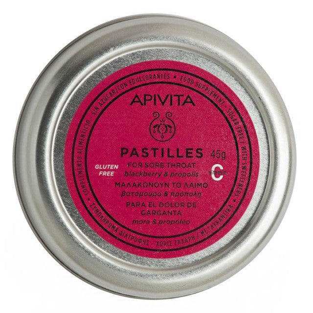 APIVITA PASTILLES ΠΑΣΤΙΛΙΕΣ ΓΙΑ ΤΟΝ ΠΟΝΕΜΕΝΟ ΛΑΙΜΟ ΜΕ ΒΑΤΟΜΟΥΡΟ ΠΡΟΠΟΛΗ 45GR