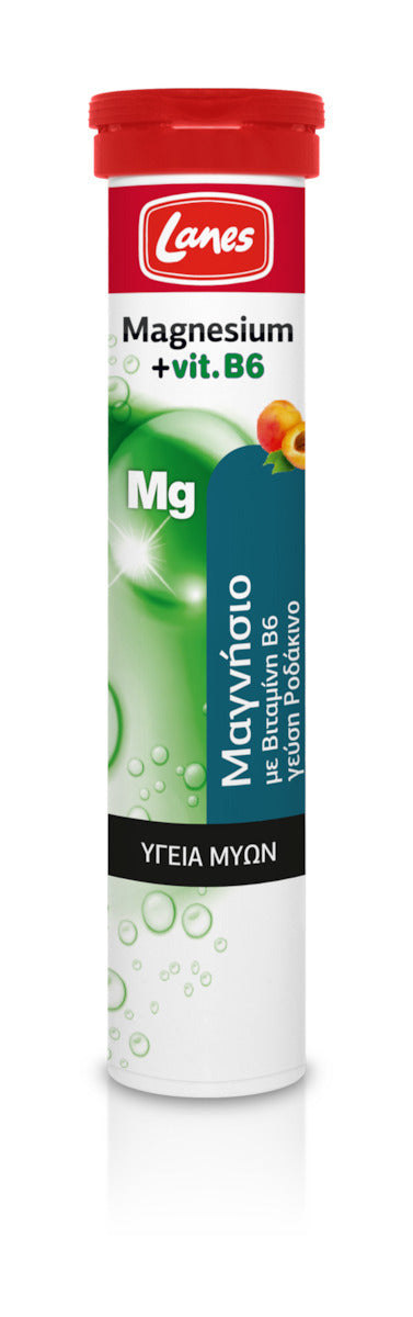 Lanes Magnesium & Vitamin B6 20 αναβράζοντα δισκία Ροδάκινο