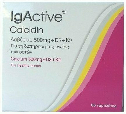 Novapharm Igactive Calcium 500mg + D3 + K2 500mg 60 ταμπλέτες