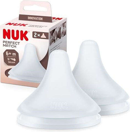 Nuk Perfect Match Θηλές από Σιλικόνη Μικρής Ροής για 6+ μηνών 2τμχ