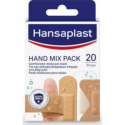 Hansaplast Hand Mix Pack Πακέτο Επιθεμάτων με 5 Διαφορετικά Μεγέθη, 20τεμ