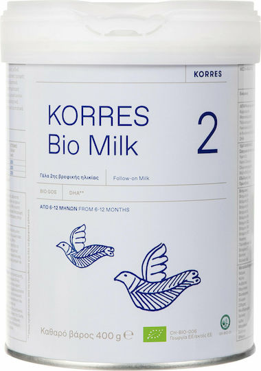 Korres Bio-Milk Βιολογικό Αγελαδινό Γάλα για Βρέφη 2 (6-12 μηνών) 400gr