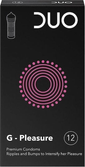 Duo G-Pleasure Προφυλακτικά με Κουκίδες & Ραβδώσεις, 12τεμ