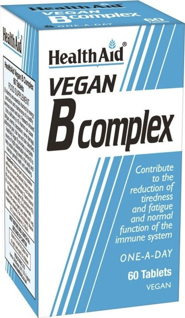 Health Aid Vegan B-Complex Βιταμίνη για Ενέργεια, Ενίσχυση του Ανοσοποιητικού & το Νευρικό Σύστημα 60 ταμπλέτες