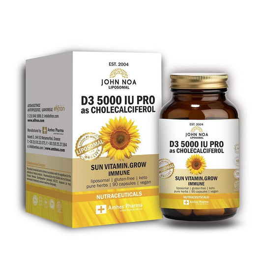 John Noa Liposomal D3 Βιταμίνη για Ενίσχυση του Ανοσοποιητικού & την Υγεία των Οστών 5000iu 90 φυτικές κάψουλες