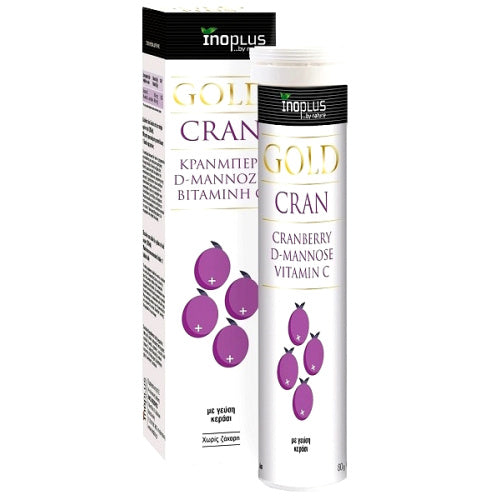 Inoplus Gold Cran Συμπλήρωμα Διατροφής με Κράνμπερι, D-Μαννόζη & Βιταμίνη C 20 αναβράζοντα δισκία