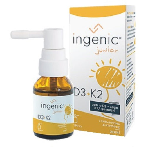 Ingenic D3 + K2 Βιταμίνη για Ενίσχυση του Ανοσοποιητικού & την Υγεία των Οστών 20ml