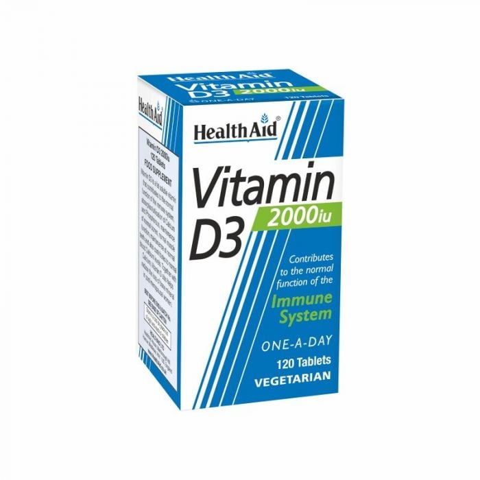 Health Aid Vitamin D3 Βιταμίνη για Ενίσχυση του Ανοσοποιητικού & την Υγεία των Οστών 2000iu 120 φυτικές κάψουλες
