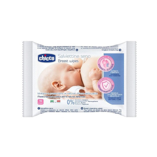 Chicco Breast Wipes 16τεμ  (Μαντηλάκια Καθαρισμού Στήθους)