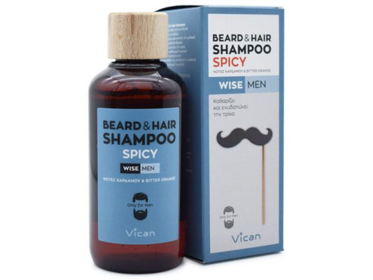 VICAN WISE MEN – BEARD + HAIR SHAMPOO SPICY 200ML