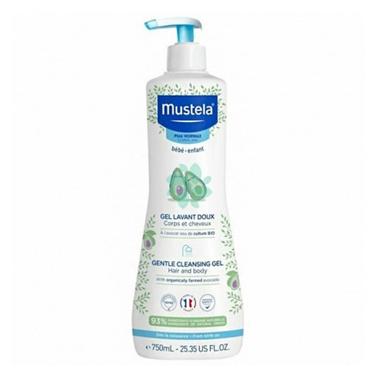 Mustela Gentle Cleansing Gel Απαλό Αφροντούς για Σώμα & Μαλλιά με Βιολογικό Αβοκάντο, 750ml