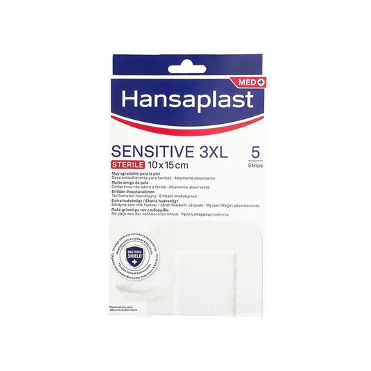 Hansaplast Sensitive 3XL Sterile Αυτοκόλλητα Επιθέματα 5 Τεμάχια [10x15cm]