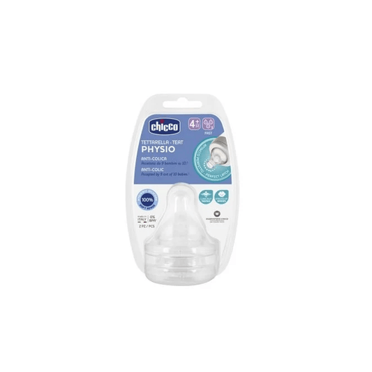 Chicco Θηλή Σιλικόνης Γρήγορη Ροή 4+ Μηνών (2τμχ)
