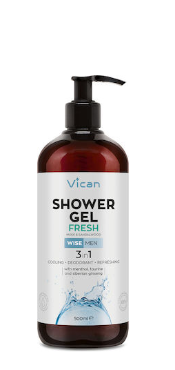 Vican Shower Gel Fresh Ανδρικό Αφρόλουτρο με Άρωμα Σανταλόξυλου & Musk 500ml