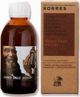 Korres Honey Base Syrup Αρωματικό Σιρόπι Συμπλήρωμα Διατροφής με Μέλι, Μάραθο, Γλυκάνισο, 200ml