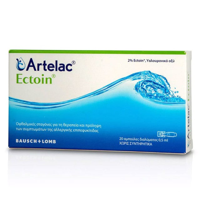 Bausch & Lomb Artelac Ectoin Οφθαλμικές Σταγόνες για τη θεραπεία πρόληψη των συμπτωμάτων της Αλλεργικής Επιπεφυκίτιδας, 20 x 0.5ml