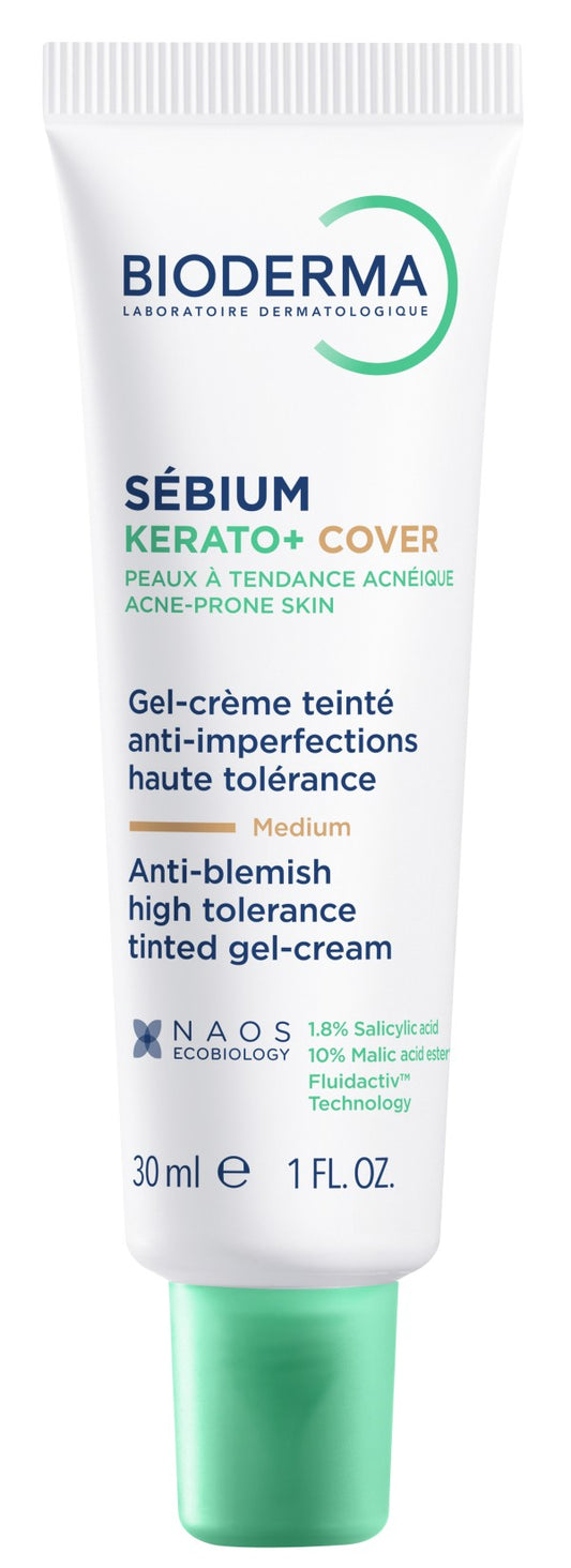 Bioderma Sebium Kerato+ Cover Gel Cream, Κρέμα με Χρώμα κατά των Ατελειών για δέρμα με Τάση Ακμής, 30ml