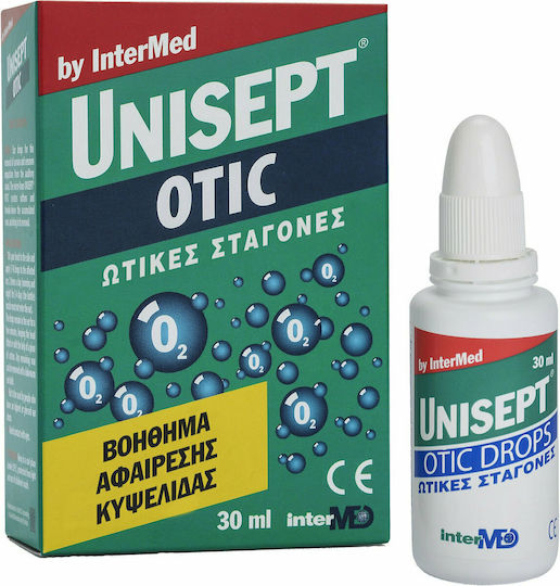 INTERMED Unisept Otic Ear Drops Ωτικές Σταγόνες Για Την Αφαίρεση Της Κυψελίδας 30ml