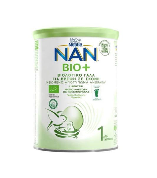 Nestle Nan Bio+ 1 Βιολαγικό Γάλα για Βρέφη σε Σκόνη από τη Γέννηση 800gr