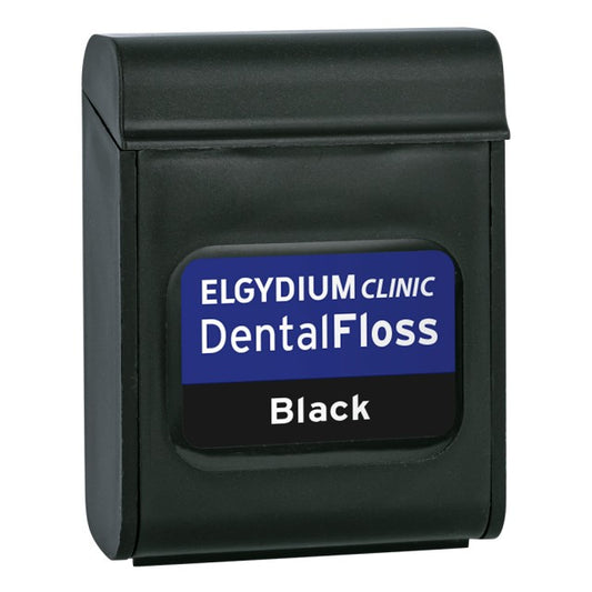 Elgydium Dental Floss Black Οδοντικό Νήμα με Μαύρο Χρώμα, Ελαφρά Κερωμένο & Εμποτισμένο με Χλωρεξιδίνη, 50m