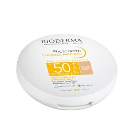 Bioderma Photoderm Compact Mineral Αδιάβροχη Αντηλιακή Πούδρα Προσώπου SPF50 με Χρώμα Light 10gr