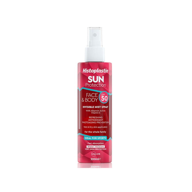 Histoplastin Sun Protection Face & Body Invisible Mist Spray SPF50 - Αντηλιακό Σπρέι για Πρόσωπο & Σώμα, 200ml