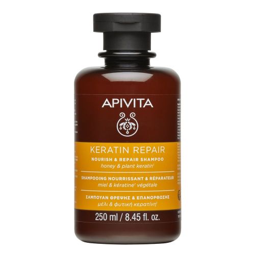 Apivita Keratin Repair Σαμπουάν Θρέψης & Επανόρθωσης για Ξηρά, Ταλαιπωρημένα Μαλλιά με Μέλι & Φυτική Κερατίνη 250ml