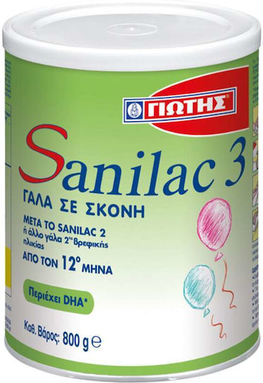 Sanilac 3 Γάλα σε Σκόνη από τον 12ο Μήνα 800gr