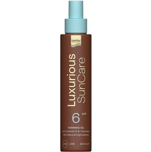 Intermed Luxurious Sun Care Tanning Oil SPF6 Ξηρό Αντηλιακό Λάδι, 200ml