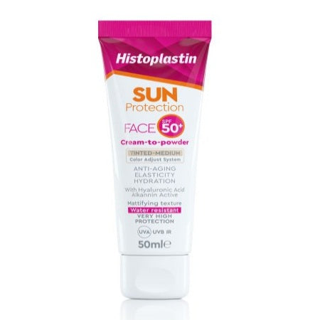 Αντηλιακή Κρέμα Προσώπου Με Χρώμα - Heremco Histoplastin Sun Protection Face Cream To Powder Tinted Medium Spf 50 - 50ml