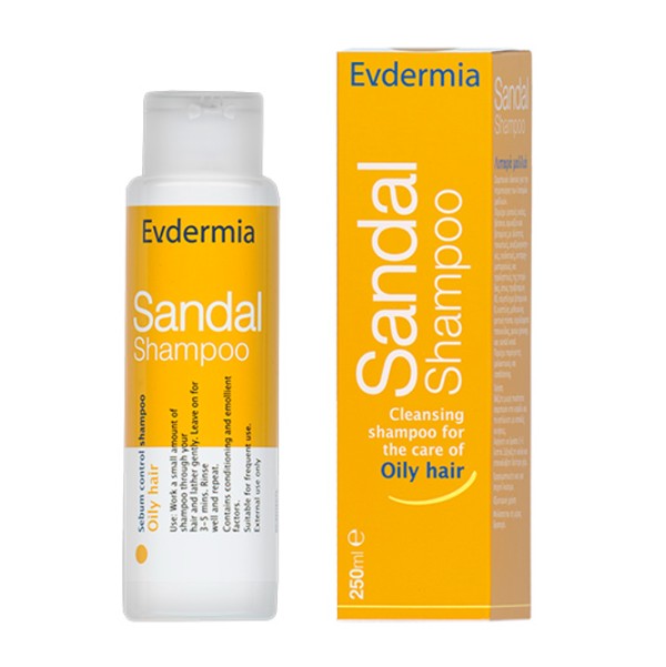 Evdermia Sandal Shampoo, Σμηγματορρυθμιστικό Σαμπουάν για Λιπαρά Μαλλιά 250ml