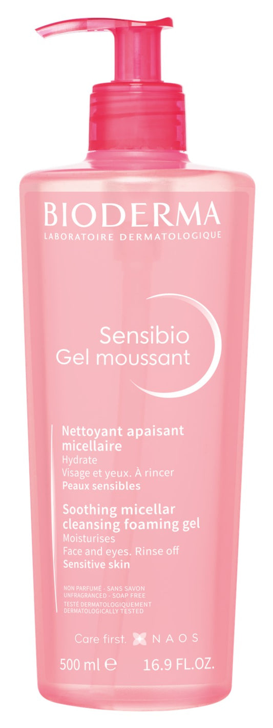 Bioderma Sensibio Gel Moussant Καταπραϋντικό Τζελ Καθαρισμού Προσώπου για Ευαίσθητο Δέρμα, 500ml