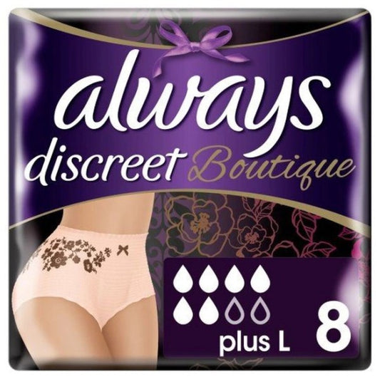 Always Discreet Boutique Pants Plus Large 8τμχ  σερβιετες για Ακράτεια