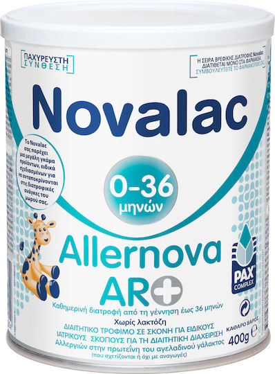 Novalac Allernova AR+ Βρεφικό Υποαλλεργικό Γάλα σε Σκόνη από την Γέννηση Έως 36 Μηνών, 400gr