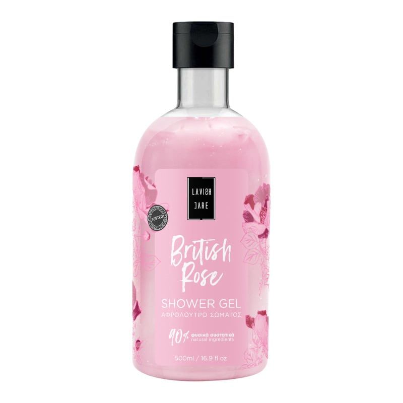 Lavish Care British Rose Shower Gel 500ml - Αφρόλουτρο με άρωμα Τριαντάφυλλο