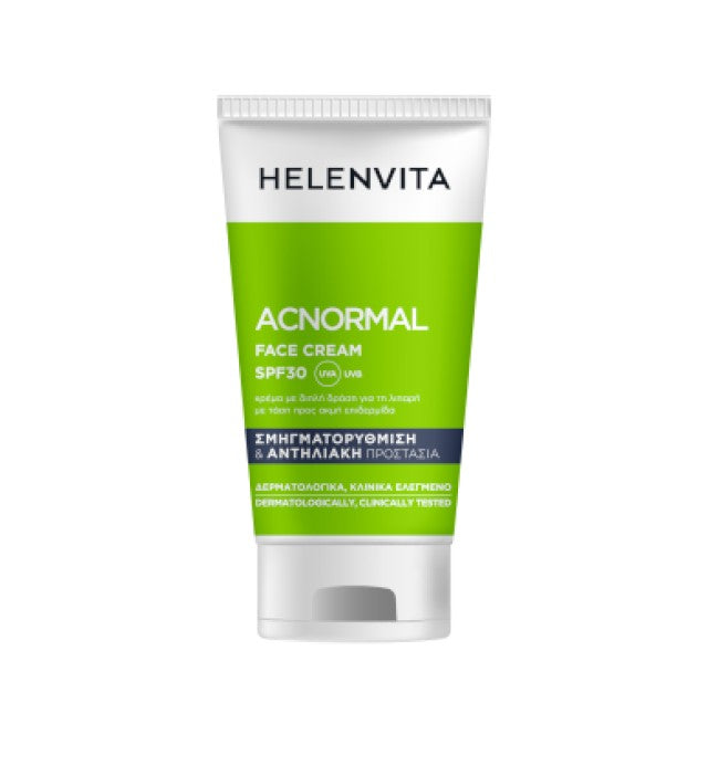 Helenvita Acnormal face cream Σμηγματορύθμιση & Αντηλιακή Προστασία SPF30, 50ml