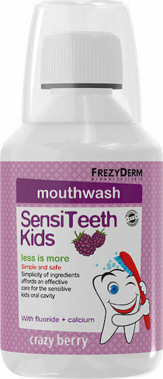 Frezyderm SensiTeeth Kids Mouthwash/Στοματικό Διάλυμα 250ml (Στοματικό διάλυμα κατά της τερηδόνας, για παιδιά από 3 ετών με Φθόριο 100ppm και Ασβέστιο)