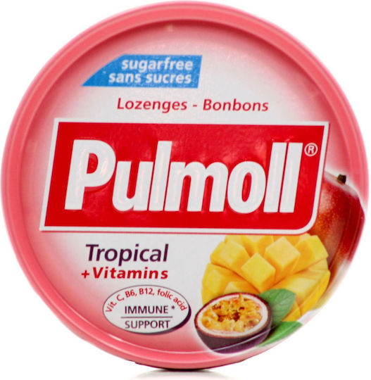 PULMOLL Tropical Καραμέλες Με Τροπικά Φρούτα και Βιταμίνες, 45 gr